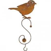 Oiseau décoratif en métal, cintre à nourriture, décoration de jardin en acier inoxydable L38cm