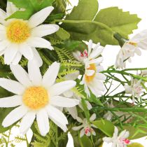Article Couronne de marguerites artificielles blanches et vertes Ø28cm H9cm