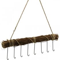 Vestiaire décoration murale patère crochet rail en bois bundle 52cm