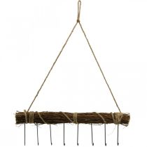 Vestiaire décoration murale patère crochet rail en bois bundle 52cm