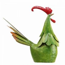 Décoration de jardin Coq Décoration de table en métal Vert Pâques 24×6×22cm