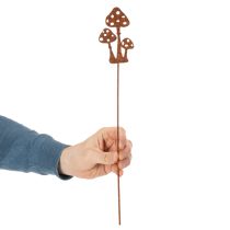 Article Tuteur de jardin en acier patiné, tuteur décoratif pour amanite tue-mouches, 10 cm, lot de 6