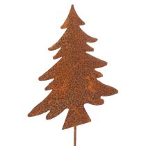 Article Piquet de jardin, acier patiné, cerf, étoile, sapin, H 10/15 cm, lot de 3
