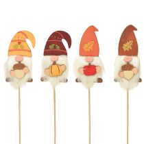 Article Piquets de jardin Gnome Décoration d&#39;automne Bois Assorti 39cm 8 pcs