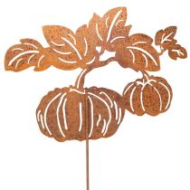 Article Décoration de Jardin en Métal Rouillé avec Motif Citrouille 100 cm