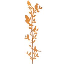 Article Décoration de Jardin en Métal Rouillé avec Oiseaux 100 cm