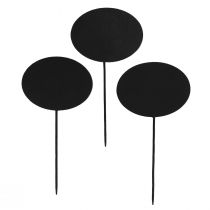 Article Étiquettes pour parterre Mini panneaux en bois Ovale 19cm 12pcs