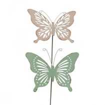 Article Piquet de lit en métal papillon rose vert 10,5x8,5cm 4pcs