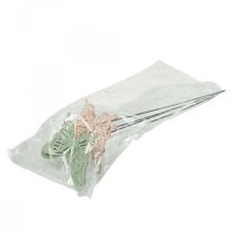 Article Piquet de lit en métal papillon rose vert 10,5x8,5cm 4pcs