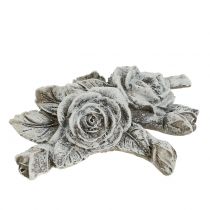 Article Rose pour décoration funéraire en polyrésine 10 x 8 cm 6 p.