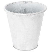 Article Pots décoratifs en métal blanc avec ornements Ø18,5 cm H18 cm