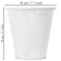 Article Pots décoratifs en métal blanc avec ornements Ø18,5 cm H18 cm