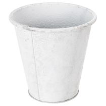 Article Pot de fleurs décoratif en métal blanc, Ø 18,5 cm, H 18 cm