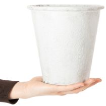 Article Pots décoratifs en métal blanc avec ornements Ø18,5 cm H18 cm