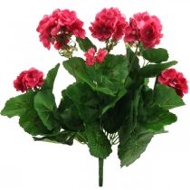 Géranium fleur artificielle rose Fleur de balcon artificielle 7 fleurs H38cm
