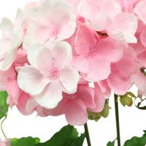 Géranium fleur artificielle Géranium rose buisson artificiel 7 fleurs H38cm