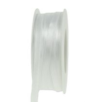 Article Ruban cadeau décoratif blanc 6 mm 50 m