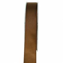 Ruban cadeau et décoration marron 25mm 50m