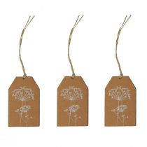 Article Étiquettes cadeaux en papier fleurs marron 8×5cm 24 pcs