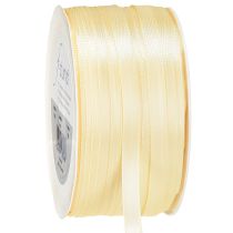 Article Ruban cadeau crème, ruban décoratif, ruban satin 6 mm × 50 m