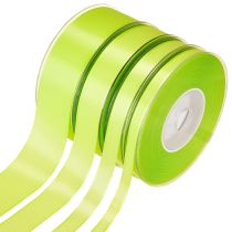 Article Ruban cadeau décoratif vert citron 50 m différentes tailles