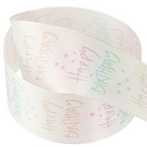 Article Ruban cadeau décoration anniversaire Joyeux Anniversaire 40mm 15m