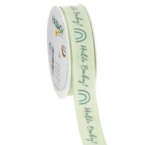 Article Ruban cadeau Hello Baby, ruban décoratif vert 25 mm 16 m