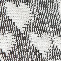 Article Ruban cadeau coeurs ruban maille blanc paillettes 40mm 10m