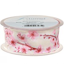 Article Ruban cadeau ruban en tissu fleurs de cerisier Hanami 40mm 20m