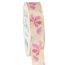 Article Ruban cadeau feuilles d&#39;automne violet ruban déco automne 25mm 20m