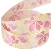 Article Ruban cadeau feuilles d&#39;automne violet ruban déco automne 25mm 20m