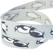 Article Ruban cadeau pingouins ruban de Noël tissu 25 mm 15 m