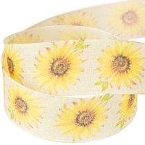 Article Ruban cadeau tournesols ruban jaune 40mm 15m