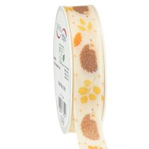 Article Ruban cadeau ruban lisière automne hérisson 15mm 18m