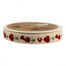 Article Ruban cadeau coeurs ruban coton décoratif 15mm 20m