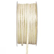 Ruban cadeau ruban de soie ruban multibrin or blanc 3mm 100m
