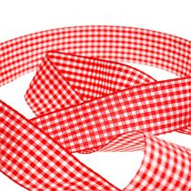 Article Ruban cadeau losanges rouge-blanc 25mm 20m
