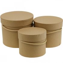 Article Coffret cadeau jardinière ronde beige Ø12.5/14.5/16.5cm lot de 3