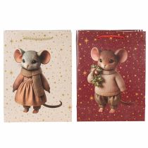 Article ProductNameLot de 2 sacs cadeaux de Noël à souris et étoiles, beige et rouge, 18 x 8 x 24 cm/ProductName
ProductDescription<h2>Sacs cadeaux de Noël à souris et étoiles pour emballer des présents</h2>
<p>Ce lot comprend deux sacs cadeaux de Noël assortis,