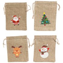 Article Sac cadeau Sachet pour Noël Aspect jute 10×13cm 8pcs