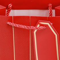 Article Sac cadeau Sac de Noël rouge or 18×10×23cm 1 pièce