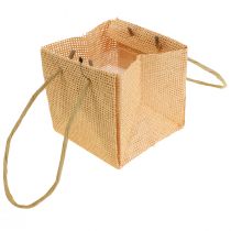 Article Sacs cadeaux tissés avec poignées vanille orange rose 10,5cm 12 pcs