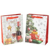 Article Sac cadeau de Noël 8cm x 18cm H24cm lot de 2
