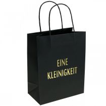 Sacs cadeaux papier &quot;Un petit quelque chose&quot; noir 20×11×25cm 6pcs