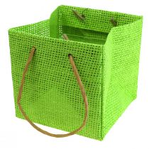 Article Sacs cadeaux tissés avec poignées vert, jaune, violet 10,5cm 12 pcs