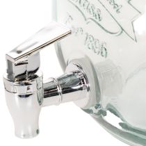Article Distributeur de Boissons en Verre avec Robinet et 4 Verres Recyclés H25,5cm