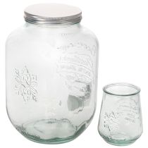 Article Distributeur de Boissons en Verre avec Robinet et 4 Verres Recyclés H25,5cm