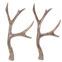 Article Lot de 2 Fausses Ramures en Résine Marron et Doré 29 cm pour Décoration Intérieure