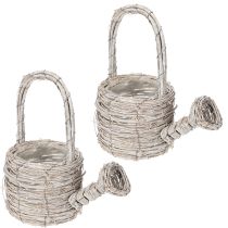 Article Arrosoir décoratif au design tressé raffiné, idéal pour une décoration intérieure élégante, 26 cm