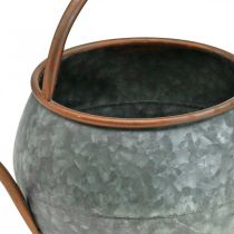 Pot décoratif en métal, cache-pot pour décorer, décoration de jardin, arrosoir pour planter Argent, cuivré L41cm Ø26cm H30cm